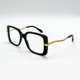 Monture optique Bulgari noire avec détails dorés à Bruxelles
