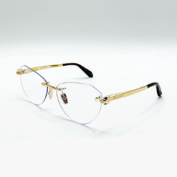 Lunettes Bulgari sans cerclage en métal doré à Bruxelles