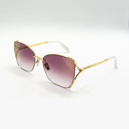 Lunettes de soleil Bulgari en métal doré avec verres dégradés