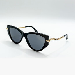 Lunettes de soleil Bulgari noires avec branches dorées à Bruxelles