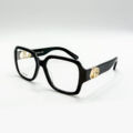 Monture optique Dior noire avec logo CD doré à Bruxelles