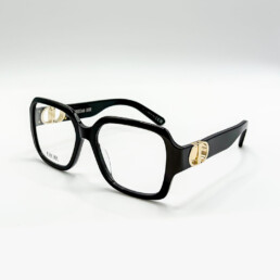 Monture optique Dior noire avec logo CD doré à Bruxelles