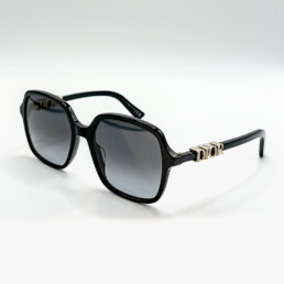 Lunettes de soleil Dior noires oversize avec logo Dior sur la branche