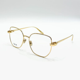 Monture optique Dior en métal doré de forme géométrique à Bruxelles