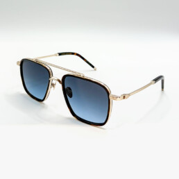 Lunettes de soleil Edwardson dorées et écaille à verres bleus à Bruxelles