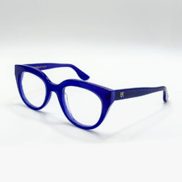 Monture optique Emmanuelle Khanh bleu intense en acétate à Bruxelles
