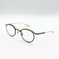 Optique Monture optique Masunaga ronde noire et dorée à Bruxelles