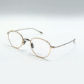 Monture optique Masunaga fine en métal doré à Bruxelles