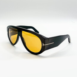 Lunettes de soleil Tom Ford noires oversize à verres jaunes à Bruxelles