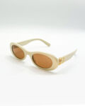Lunettes de soleil Miu Miu ivoire &agrave; verres bruns &agrave; Bruxelles