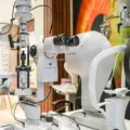 Poste d'examen de la vue chez Churchill Optique à Uccle